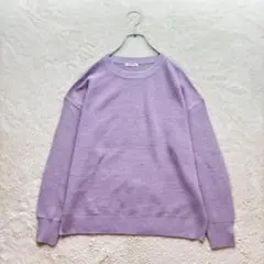 ☆シネマクラブ【LL】紫 ラメ混 ニットプルオーバー クルーネック 春秋
