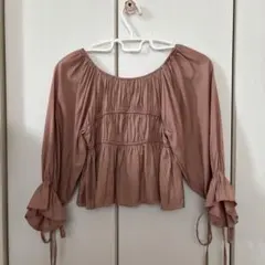 EMODAエモダコンパクトギャザーショートトップスフリーサイズオフショルダー