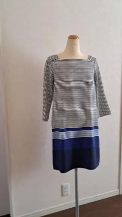 ZARA ザラ ストライプ柄 七分袖ミニワンピース XS