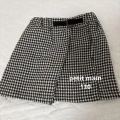 プティマイン ラップスカート 千鳥格子 秋冬 パンツ スカート 110