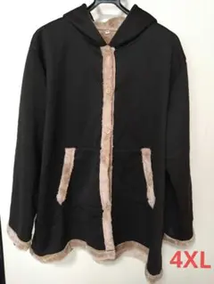 【新品未使用】フード付 4XL フリースジャケット　レディースコート　アウター