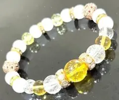 2 大玉シトリン　ムーンストーン　パワーストーン　ブレスレット