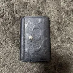COACH グレー レザー キーケース