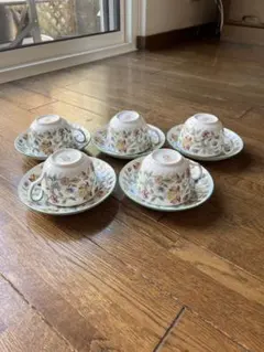 ミントン　花柄カップ・ソーサー5個セット