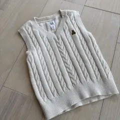 GAP アイボリー ケーブルニットベスト