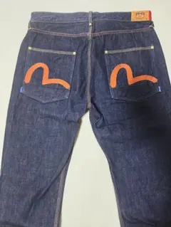未使用品　PMG デニムパンツ インディゴ オレンジステッチ濃紺のサムネイル