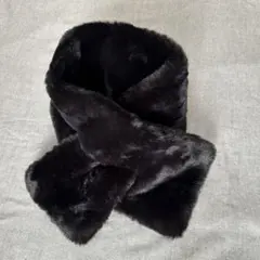 フェイクファー マフラー ティペット ふわふわ　ブラック