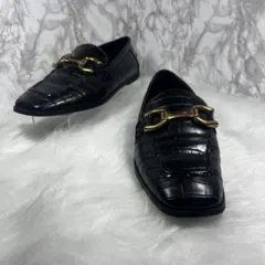 ZARA クロコダイル風 ブラックローファー25cmのサムネイル