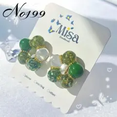 フラワーイヤリング/ピアス　ドライフラワー　かすみ草　春夏　ハンドメイド＊199