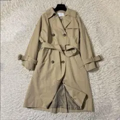 【美品】ティッカ コットン　トレンチコート Aライン ベルト　ベージュ 1のサムネイル