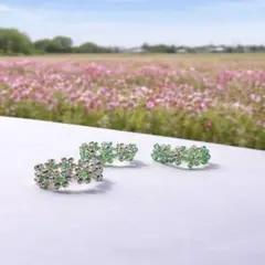 ビーズリング 3点セット 透明 大人かわいい ナチュラル 韓国風 ハンドメイド