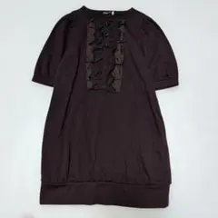 120★べべ★胸元フリル付きワンピース★