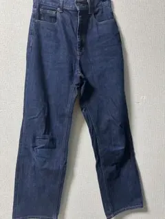 GU ハイウエストストレートジーンズ ネイビー L221-338548