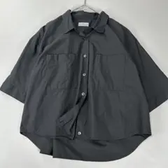 IENA イエナ ショート丈シャツ ブラウス ブルー クロップド丈 半袖