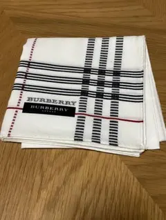 【最終値下げ】新品未使用BURBERRY ストライプハンカチ ホワイト