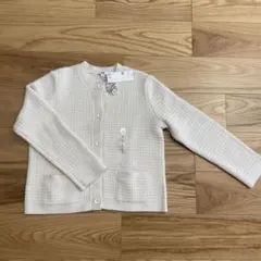 新品未使用品　UNIQLOオフホワイト ニットショートジャケット（長袖）Lサイズ