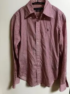 Ralph Lauren スリムフィット 長袖シャツ 赤白ストライプ