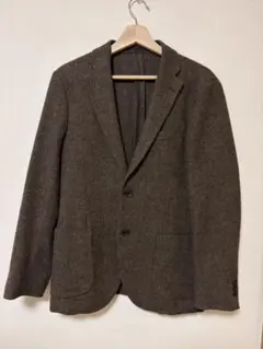 新品ユニクロウール ダークブラウン テーラードジャケットM