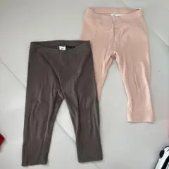H&M オーガニックコットン リブパンツ 2枚セット