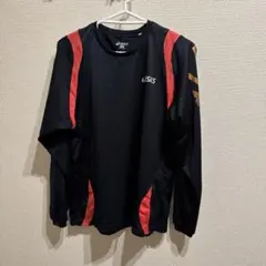 ASICS 長袖スポーツウェア ブラック/レッド