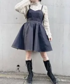 ♡ lilLilly バックリボンダイバーワンピース BLACK - メルカリ