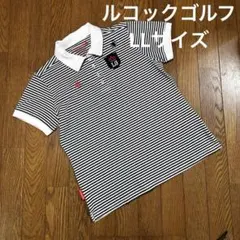 ルコックゴルフ♡大きいサイズ　細ボーダー柄半袖ゴルフポロシャツのサムネイル