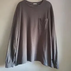 GUダークグレー ポケット付き長袖カットソー XL 大きめ 即購入可能！