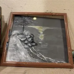 日本画 風景画 森の小径 額装付き 69×62cm 共箱 - メルカリ