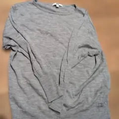グレー 長袖Tシャツ Mサイズ ウール100%