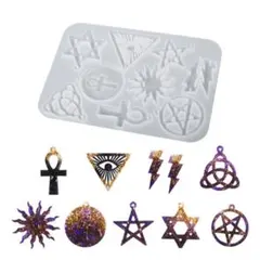 レジン型 シリコンモールド 穴あき パンク系 十字架 魔法 ハンドメイド