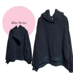 【Blue Strive】フード付ボアトップス♡オーバーサイズ♡体型カバー【М】