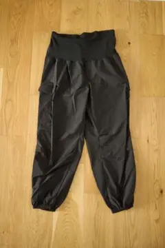 マタニティ カーゴパンツ ブラック M-L