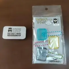 バッドばつ丸フォトフレームクリップ 1996年製 とシール入りプチ缶セット