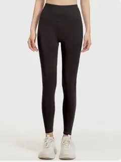 【新品】ヨガレギンス L ブラウン系 ハイウエスト フィットネス　ヨガパンツ