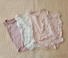 ベビー肌着セット　80 バースデイ　女の子　綿100%　タンクトップ　ロンパース