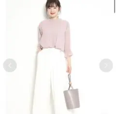 JUSGLITTY フリル袖ピンクブラウス サイズ2