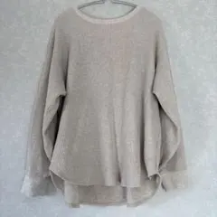 ユニクロ　ワッフル　ロンT キナリ　XL