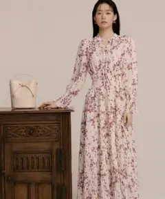 snidel Sustainable プリーツワンピース ピンクベージュ