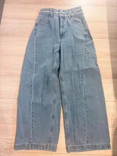 LEPSIMライトブルーデニムワイドレッグパンツM