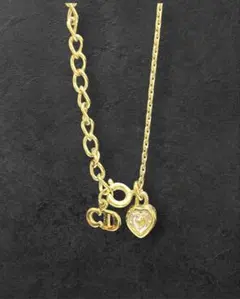Christian Dior ディオールネックレス ハート　ストーンゴールド