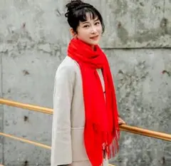 通勤向け 赤 マフラー レディース 軽量 防寒 冬