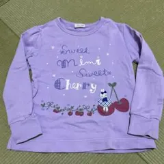 120 ニットプランナー　紫色 チェリー プリント トレーナー
