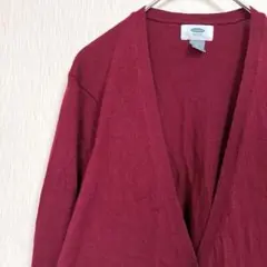 OLD NAVY【L】Vネックロングカーディガン ボルドー ワインレッドのサムネイル