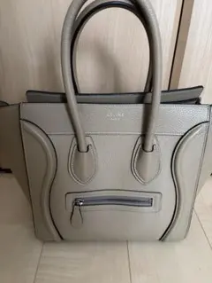CELINE セリーヌ ラゲージ ファントム クロコ型押し レザー ベージュ