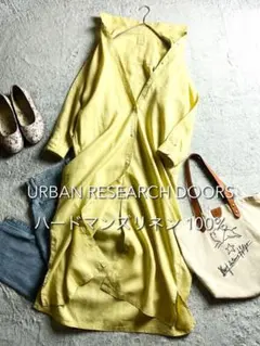 【アーバンリサーチドアーズ】バックタックシャツリネンワンピース イエロー F