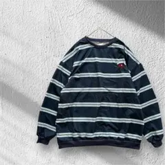 ボーダー　オーバーサイズ　ロンT ブルー　FREEサイズ