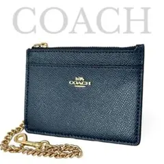【美品】コーチ　COACH パスケース　カードケース　レザー　小銭入れ　チェーン