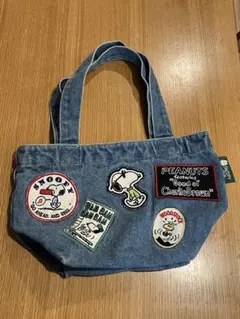 スヌーピータウン　スヌーピー　デニム　ミニトートバッグ