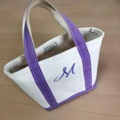 L.L.Bean Boat and Tote トートバッグ ホワイト/パープル