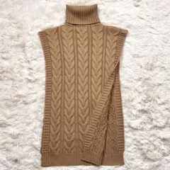 未使用級 現行 マックスマーラ ニット ポンチョ タートルネック ケーブル